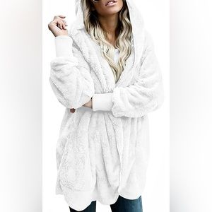 Fleece Fuzzy Hooded Cardigan